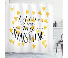 Hearts and Words Shower Curtain