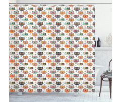 Kitties with Eyeglasses Shower Curtain