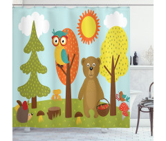 Childish Forest Animals Shower Curtain