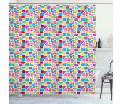 Abstract Mosaic Tile Shower Curtain