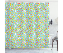 Colorful Flip Flops Shower Curtain