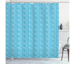 Bicolor Geometric Shapes Shower Curtain