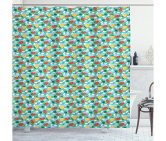 Doodle Fruit Pattern Shower Curtain