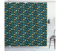 Tropical Plants Pattern Shower Curtain