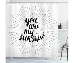 Monochrome Love Slogan Shower Curtain