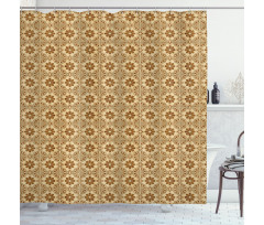 Oriental Geometric Flower Shower Curtain