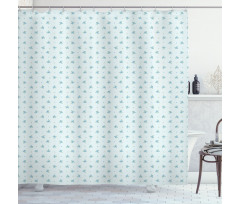 Forget Me Not Flowers Retro Shower Curtain