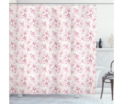 Pink Toned Flower Petals Shower Curtain