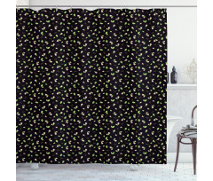 Rosebuds with Stems and Leaves Shower Curtain