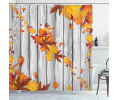 Fall Maple Leafs Tree Shower Curtain