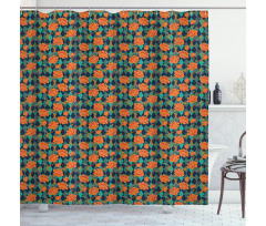 Baroque Style Blossoms Shower Curtain