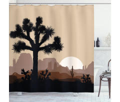 Joshua Tree Morning Scene Shower Curtain