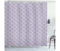 Pastel Tone Doodle Waves Shower Curtain