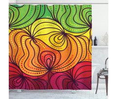 Colorful Tangled Lines Shower Curtain