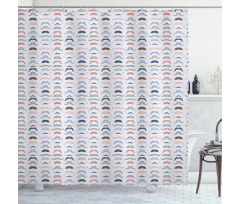 Colorful Moustache Sketch Shower Curtain