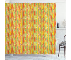 Colorful Skew Vertical Waves Shower Curtain