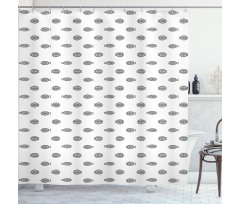 Fish Pattern with Lines Shower Curtain