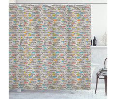 Doodle Underwater Creature Shower Curtain