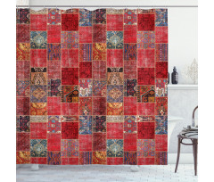 Ethnic Ornamental Squares Shower Curtain