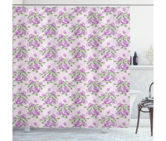 Shabby Rose Blossoms Shower Curtain