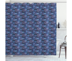 Vintage Silhouette Petal Shower Curtain