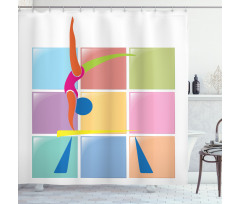 Abstract Athlete Shower Curtain