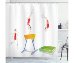 Man and Pommel Horse Shower Curtain