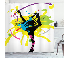 Dancing Girl Pattern Shower Curtain