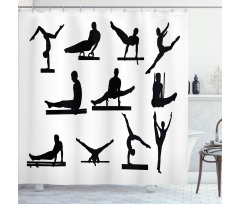 Athlete Silhouettes Shower Curtain