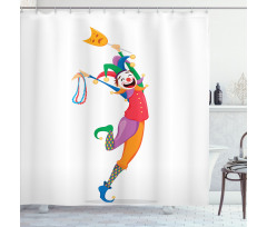 Jester with a Mask Shower Curtain