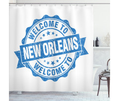 Welcome City Stamp Shower Curtain