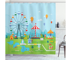 Amusement Park Shower Curtain