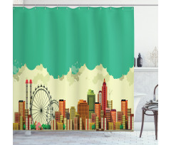 Vintage Metropolis Shower Curtain