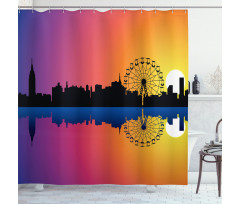 Skyline at Sunset Shower Curtain