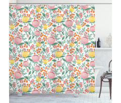 Rowan Berry Poppy Spring Shower Curtain