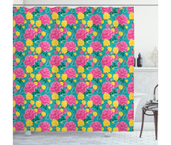 Romantic Bouquet Roses Shower Curtain