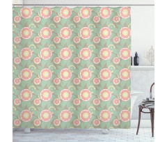 Abstract Lemon Slices Shower Curtain