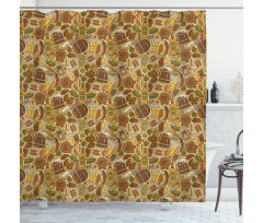 Cartoon Oktoberfest Shower Curtain