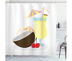 Pina Colada Cocktail Shower Curtain