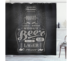 Beer Bottle Lettering Shower Curtain