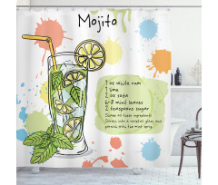 Mojito Cocktail Recipe Shower Curtain