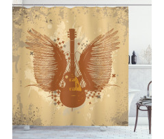 Guitar with Wings Shower Curtain