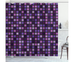 Beveled Square Mosaic Tile Shower Curtain