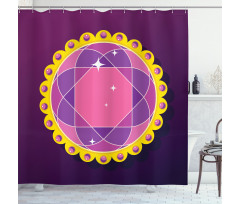 Abstract Round Gem Shower Curtain