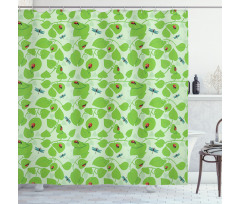 Green Nature Insects Shower Curtain