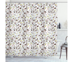 Curvy Stem Bud Ladybird Shower Curtain