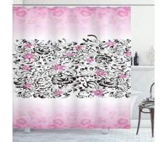 Swirling Flowes Shower Curtain