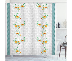 Spring Flowers on Curls Shower Curtain