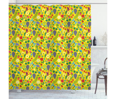 Sketch Grapes Berries Shower Curtain