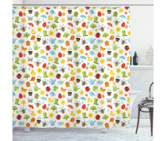 Seasonal Birds and Bees Shower Curtain